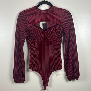 NWT Lulu’s Red Velvet Bodysuit